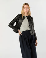 Load image into Gallery viewer, Megan Cardigan Jacket in Black Leather
