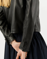 Load image into Gallery viewer, Megan Cardigan Jacket in Black Leather
