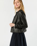 Load image into Gallery viewer, Megan Cardigan Jacket in Black Leather
