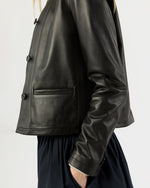 Load image into Gallery viewer, Megan Cardigan Jacket in Black Leather
