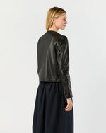 Load image into Gallery viewer, Megan Cardigan Jacket in Black Leather
