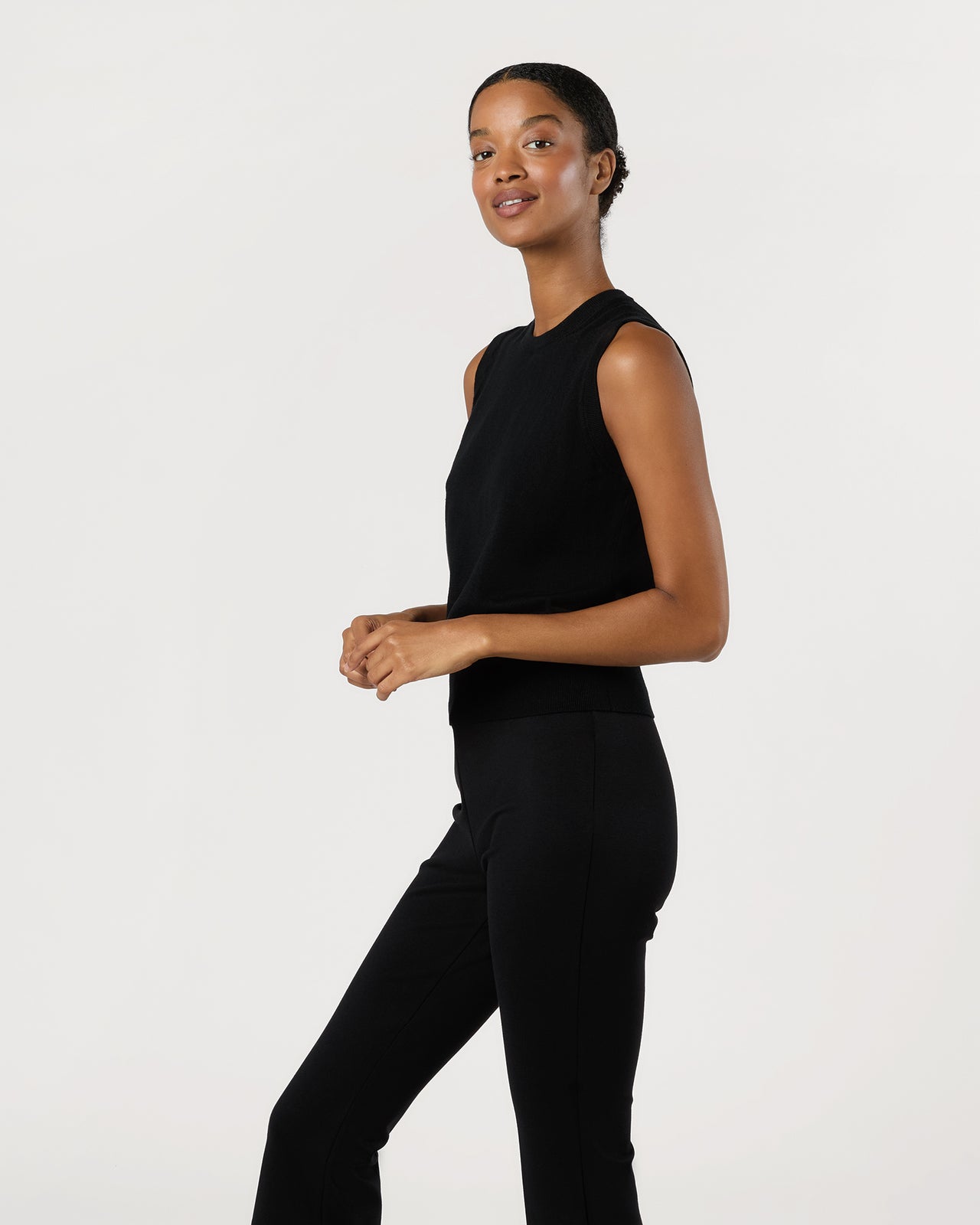 Rosie Shell in Black Cotton/Silk