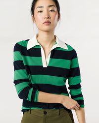 Georgina Rugby Sweater in Kelly Green Ice Cotton