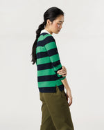 Load image into Gallery viewer, Georgina Rugby Sweater in Kelly Green Ice Cotton
