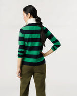 Load image into Gallery viewer, Georgina Rugby Sweater in Kelly Green Ice Cotton
