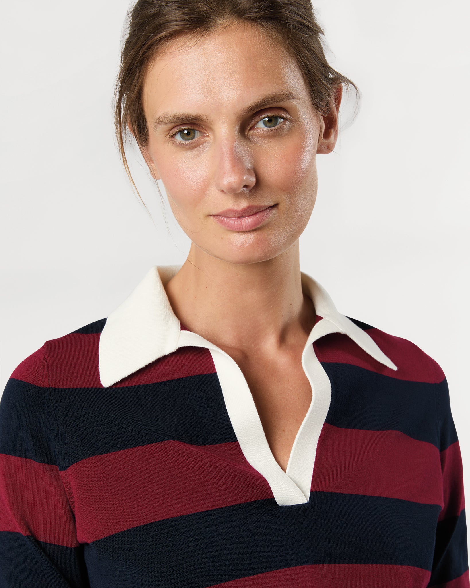 Georgina Rugby Sweater in Dark Cherry Ice Cotton