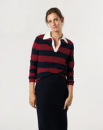 Load image into Gallery viewer, Georgina Rugby Sweater in Dark Cherry Ice Cotton

