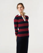 Load image into Gallery viewer, Georgina Rugby Sweater in Dark Cherry Ice Cotton
