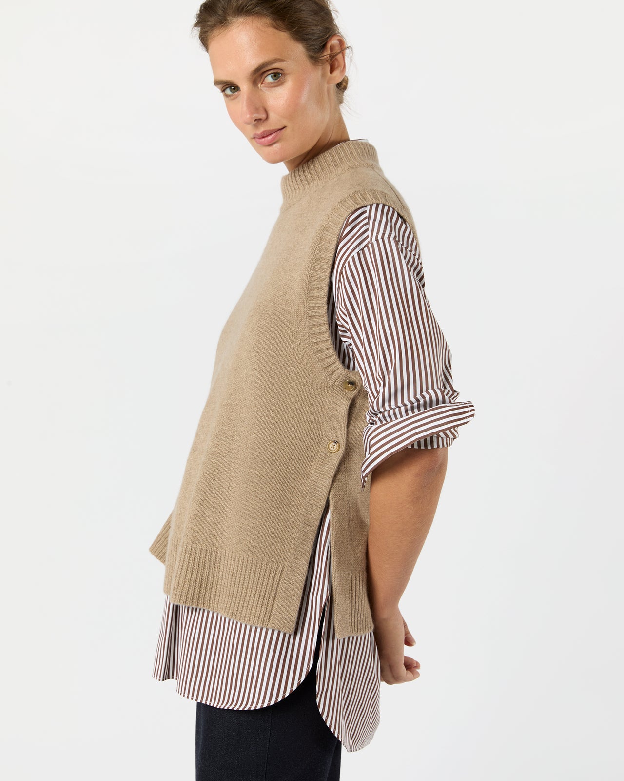 BUMP OF CHICKEN ニット M Marion Sweater in Heather Mink Cashmere | Shop Ann Mashburn