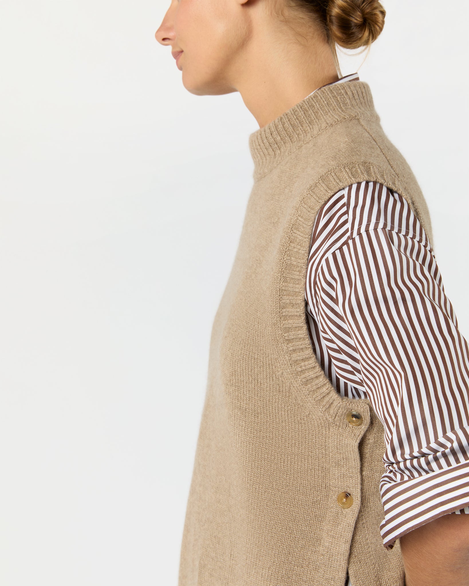 Marion Sweater in Heather Mink Cashmere