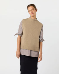 Marion Sweater in Heather Mink Cashmere