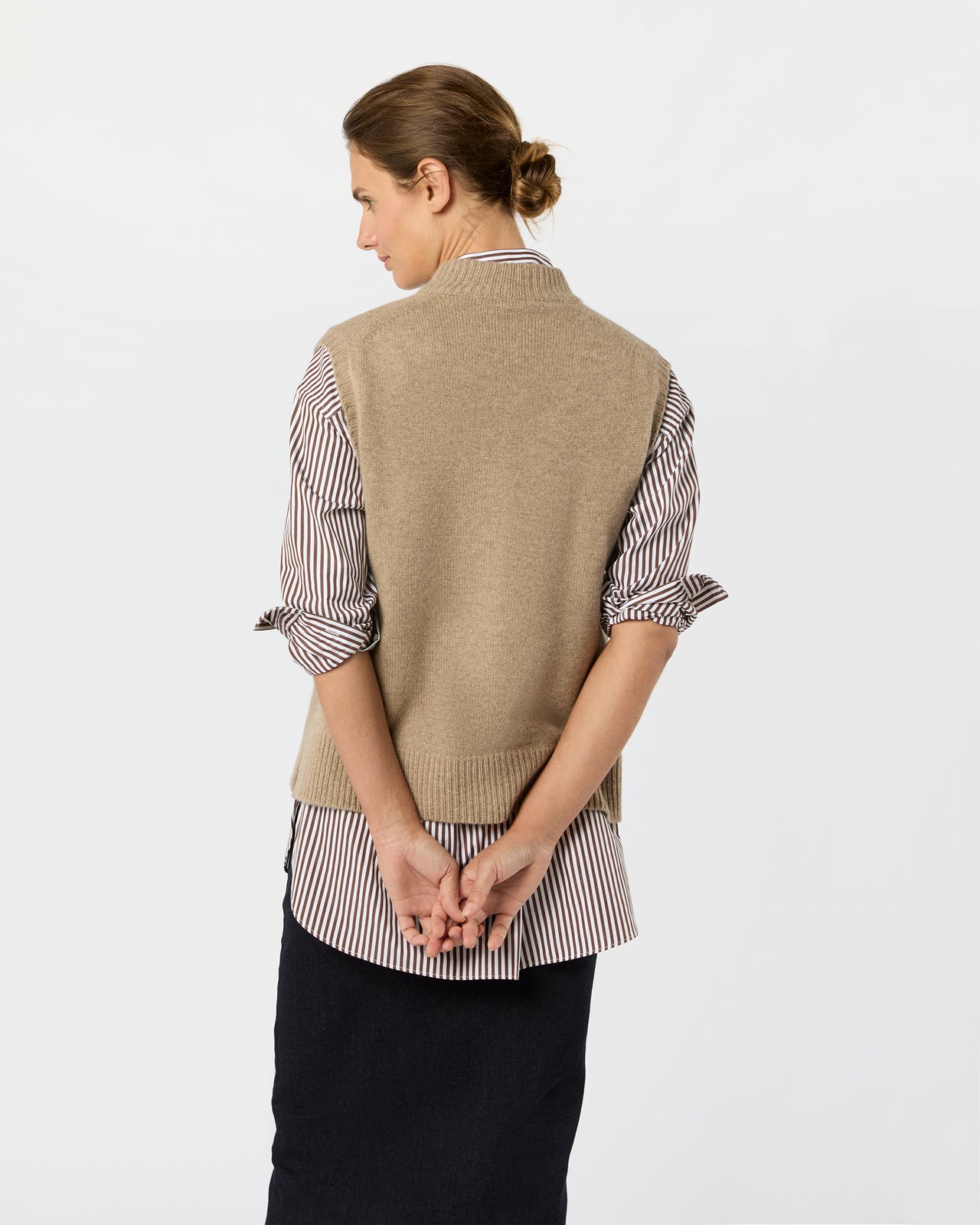 Marion Sweater in Heather Mink Cashmere