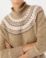Load image into Gallery viewer, Marge Fair Isle Sweater in Camel Donegal Multi Cashmere
