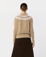 Load image into Gallery viewer, Marge Fair Isle Sweater in Camel Donegal Multi Cashmere
