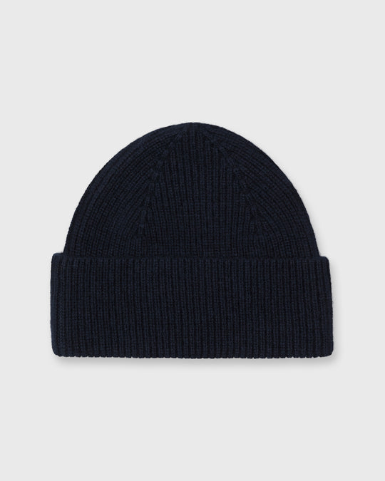 Shaker Watch Cap in Navy Cashmere