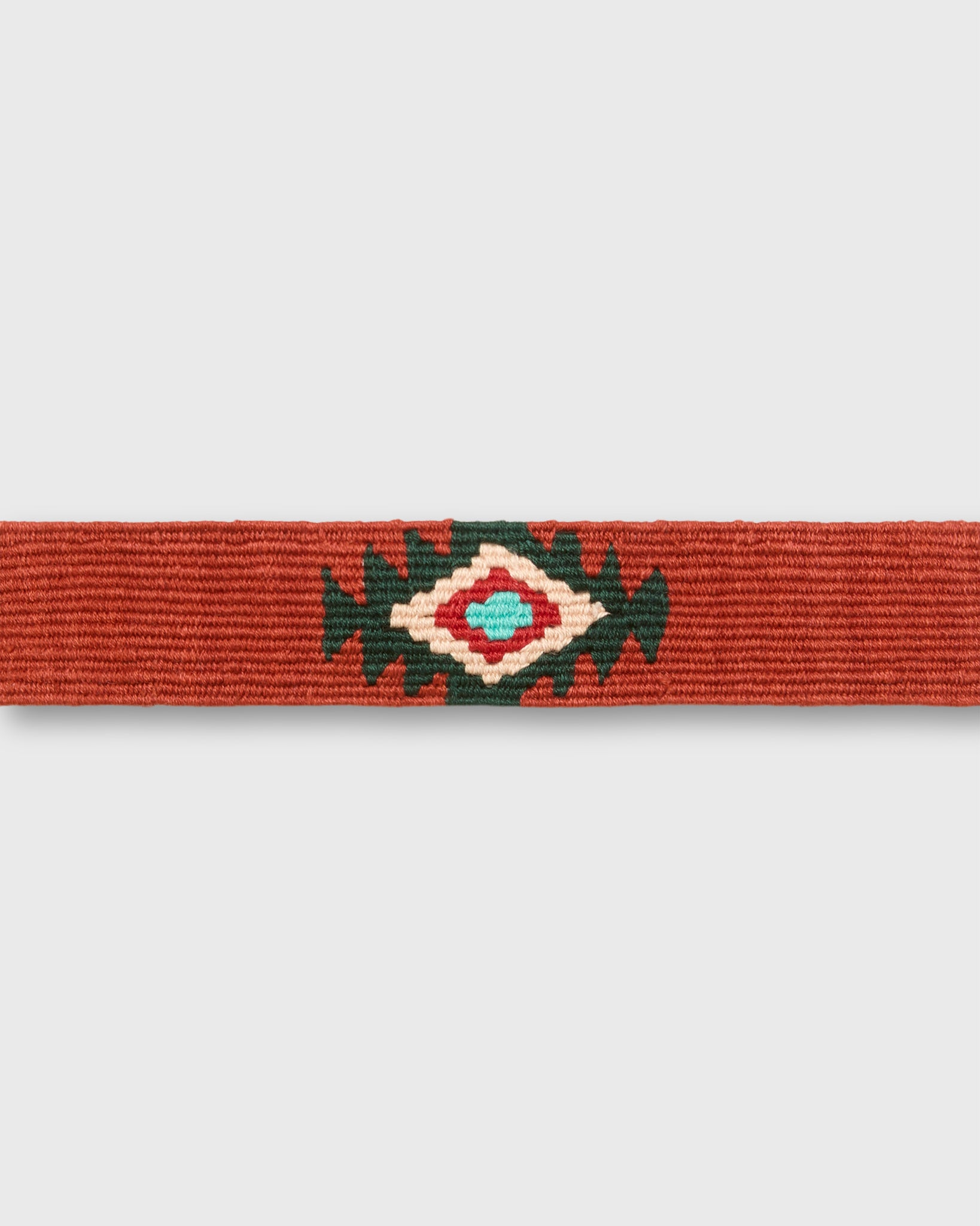 Hand-Loomed D-Ring Belt in Orange Tribal