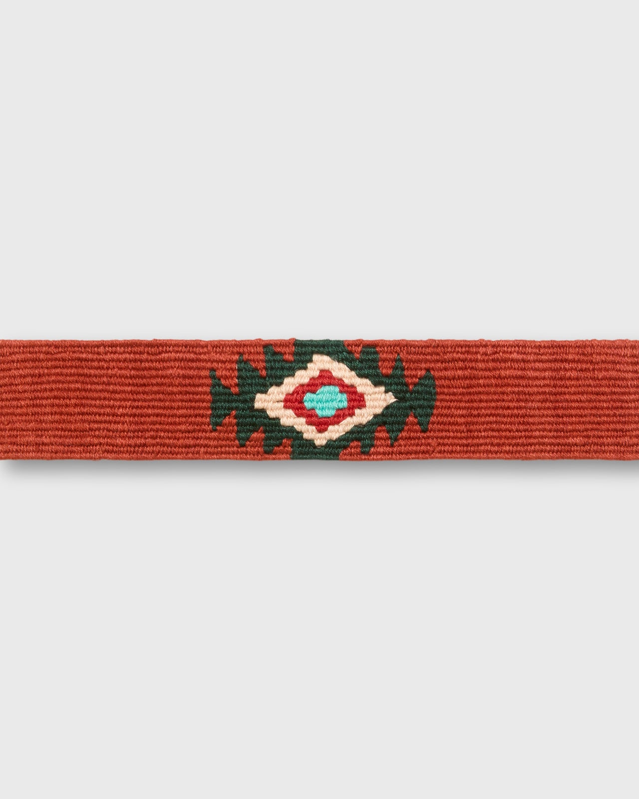 Hand-Loomed D-Ring Belt in Orange Tribal
