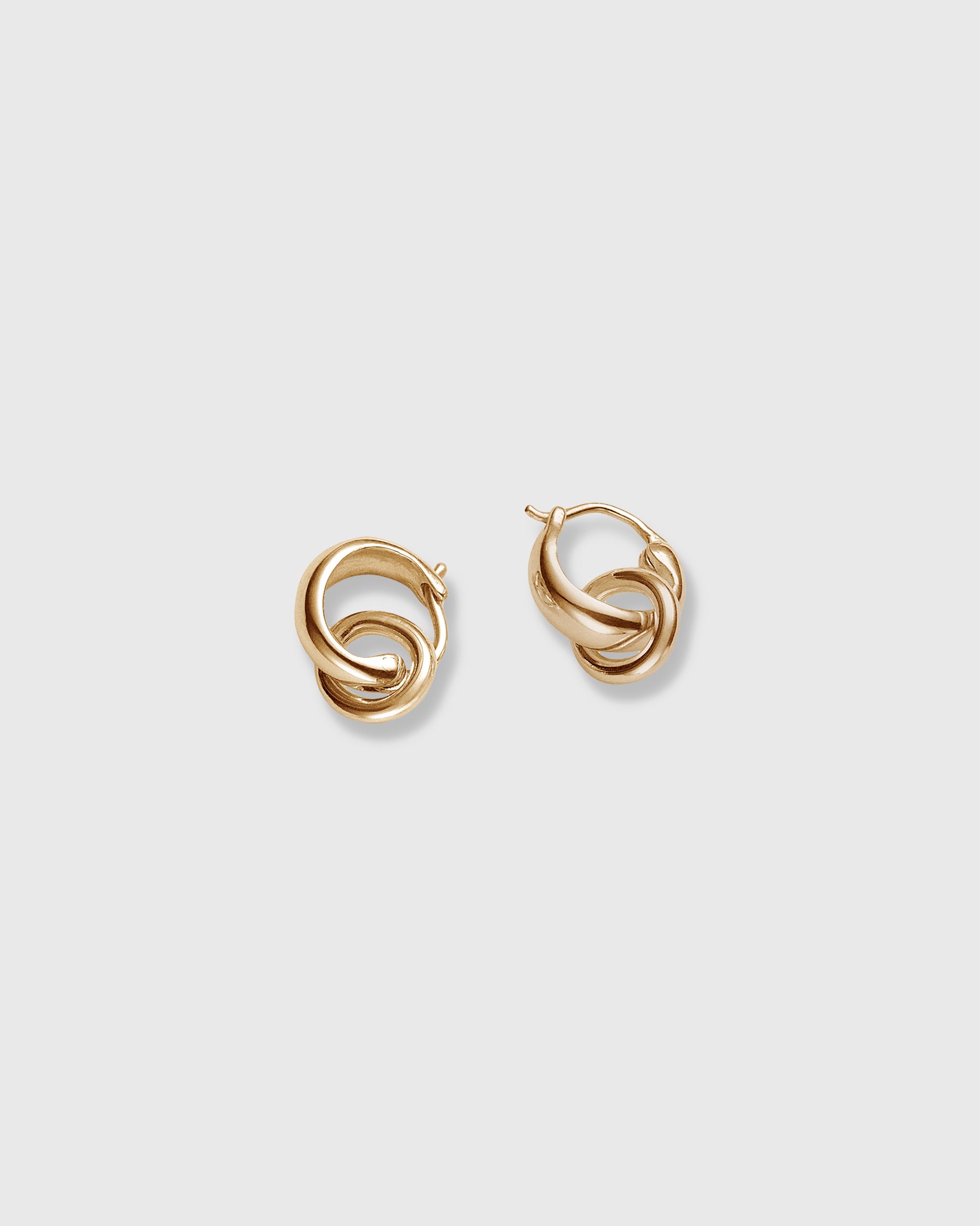 Small Double Hoop Earrings in Gold