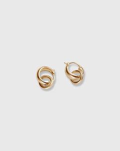 Small Double Hoop Earrings in Gold
