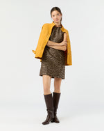 Load image into Gallery viewer, Susy Shift Dress in Chocolate/Camel Leopard Jacquard
