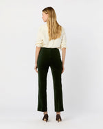 Load image into Gallery viewer, Fayette Flare Cropped Pant in Forest Stretch Velveteen
