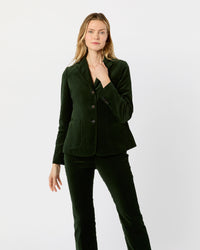 Reagan Jacket in Forest Stretch Velveteen
