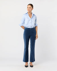 Kendall Flare 5-Pocket Jean in Dutch Blue Stretch Velveteen