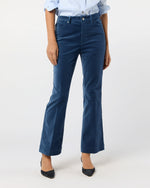 Load image into Gallery viewer, Kendall Flare 5-Pocket Jean in Dutch Blue Stretch Velveteen
