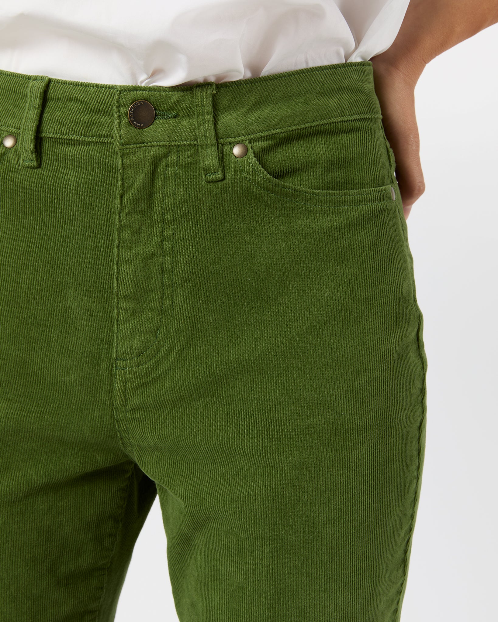 Kendall Flare 5-Pocket Jean in Avocado Stretch Cord