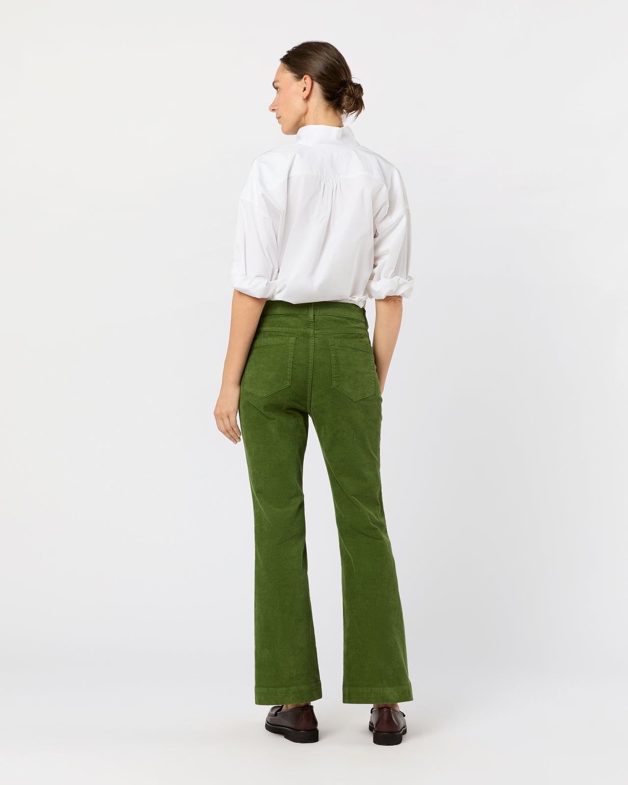Kendall Flare 5-Pocket Jean in Avocado Stretch Cord