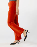 Load image into Gallery viewer, Kendall Flare 5-Pocket Jean in Persimmon Stretch Velveteen
