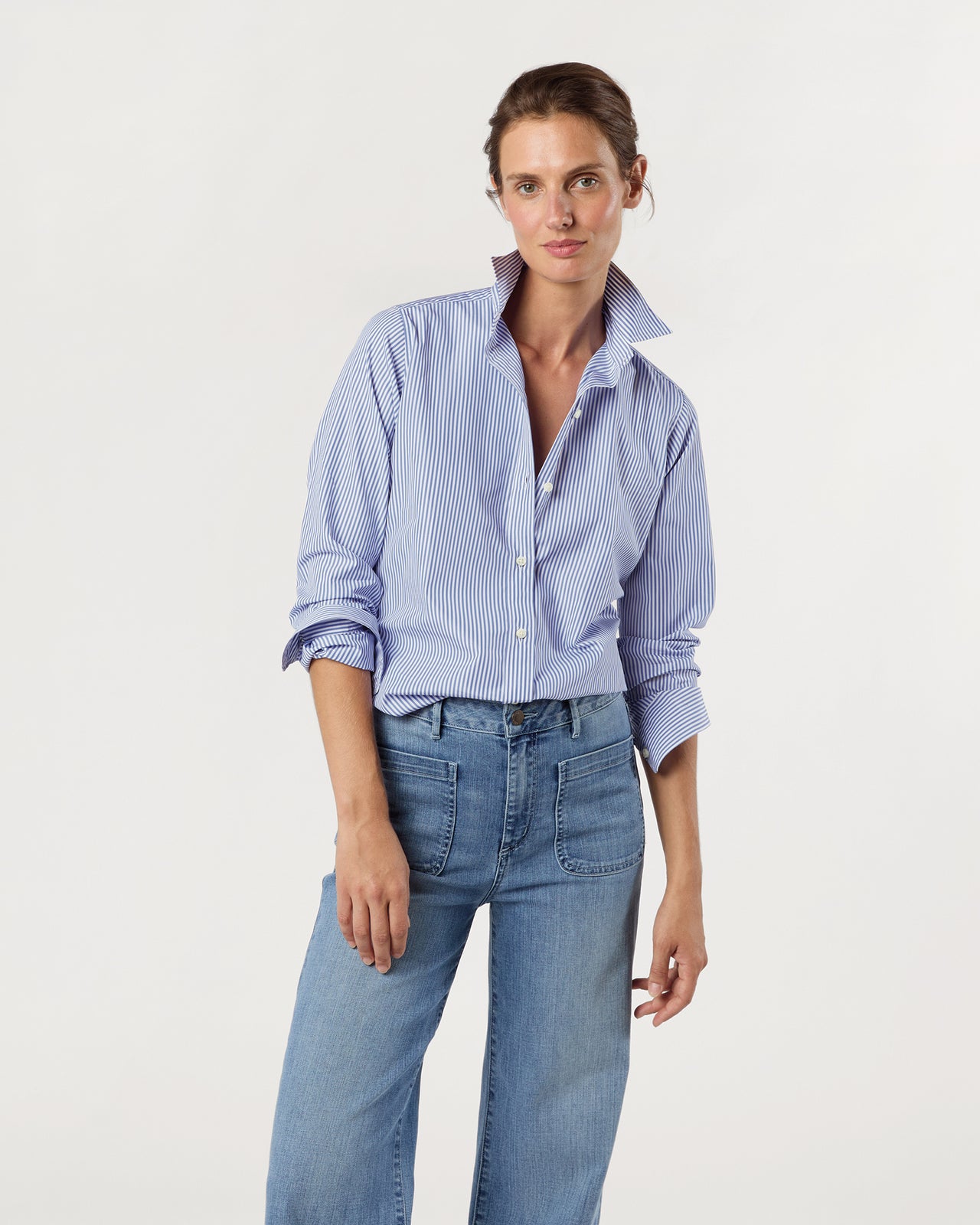 Icon Shirt in Blue Bengal Stripe Poplin