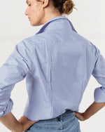 Load image into Gallery viewer, Icon Shirt in Blue Bengal Stripe Poplin
