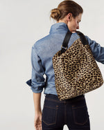 Load image into Gallery viewer, Large Hobo Bag in Leopard Calf Hair
