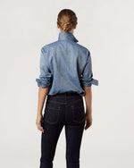 Load image into Gallery viewer, Western Shirt in Indigo Cotolino Chambray
