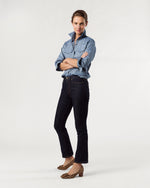 Load image into Gallery viewer, Flare Cropped 5-Pocket Jean in Indigo Stretch Denim
