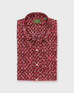 Load image into Gallery viewer, Short-Sleeved Button-Down Sport Shirt in Red Batik Print Poplin
