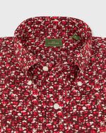 Load image into Gallery viewer, Short-Sleeved Button-Down Sport Shirt in Red Batik Print Poplin

