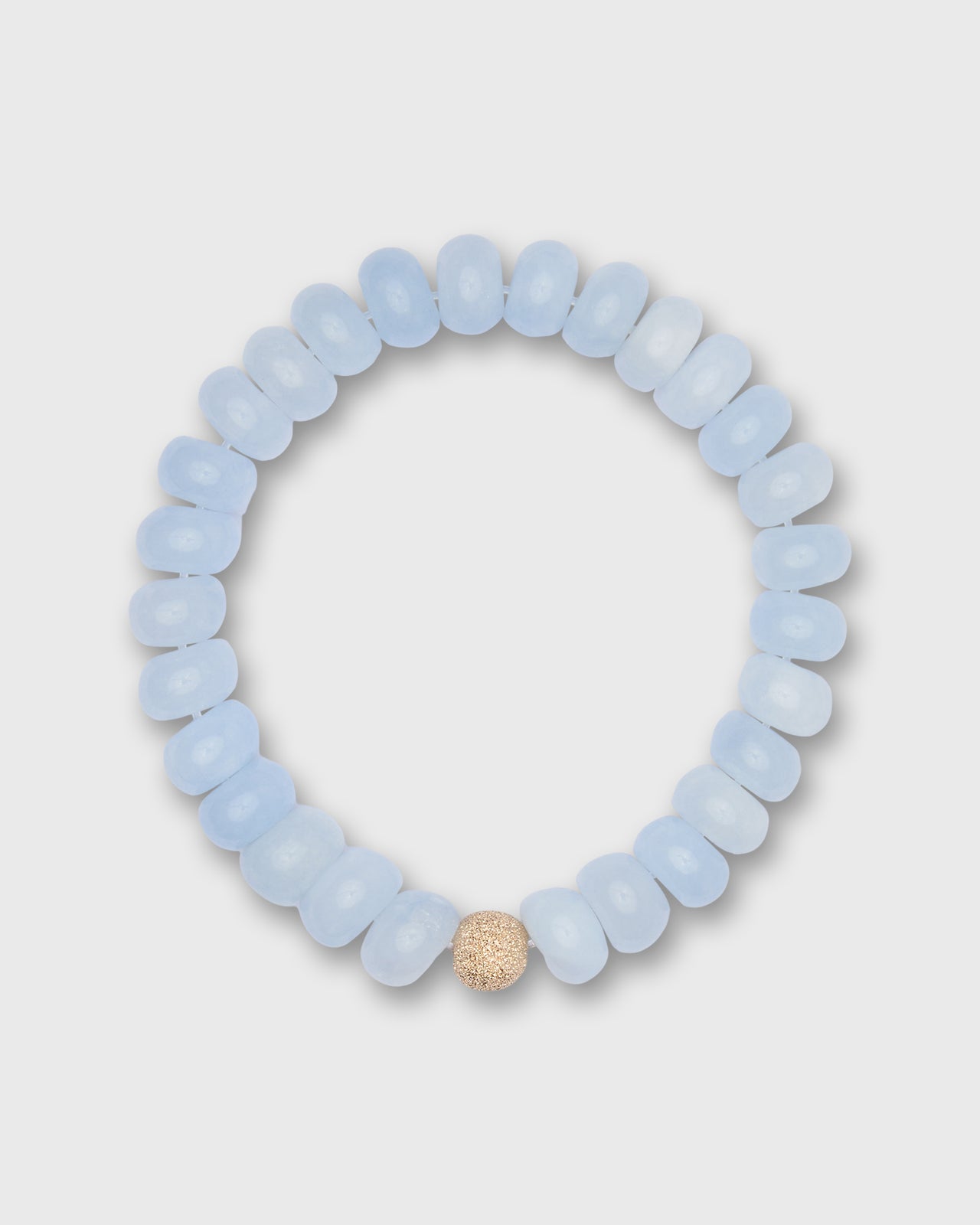 Semi Precious Beaded Bracelet in Blue Cloud Monochrome