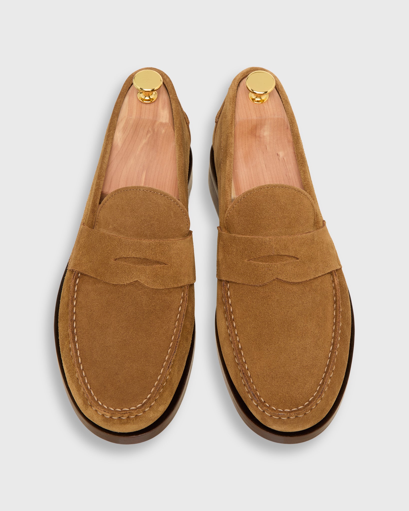 Handsewn Penny Loafer in Tobacco Suede
