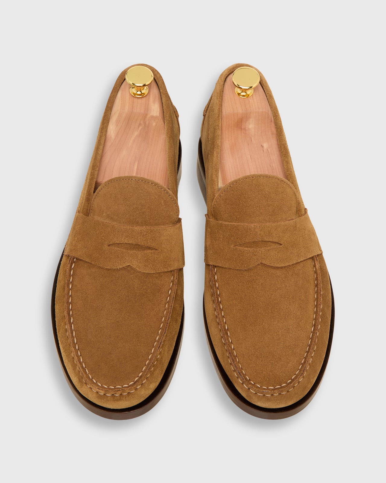 Handsewn Penny Loafer in Tobacco Suede