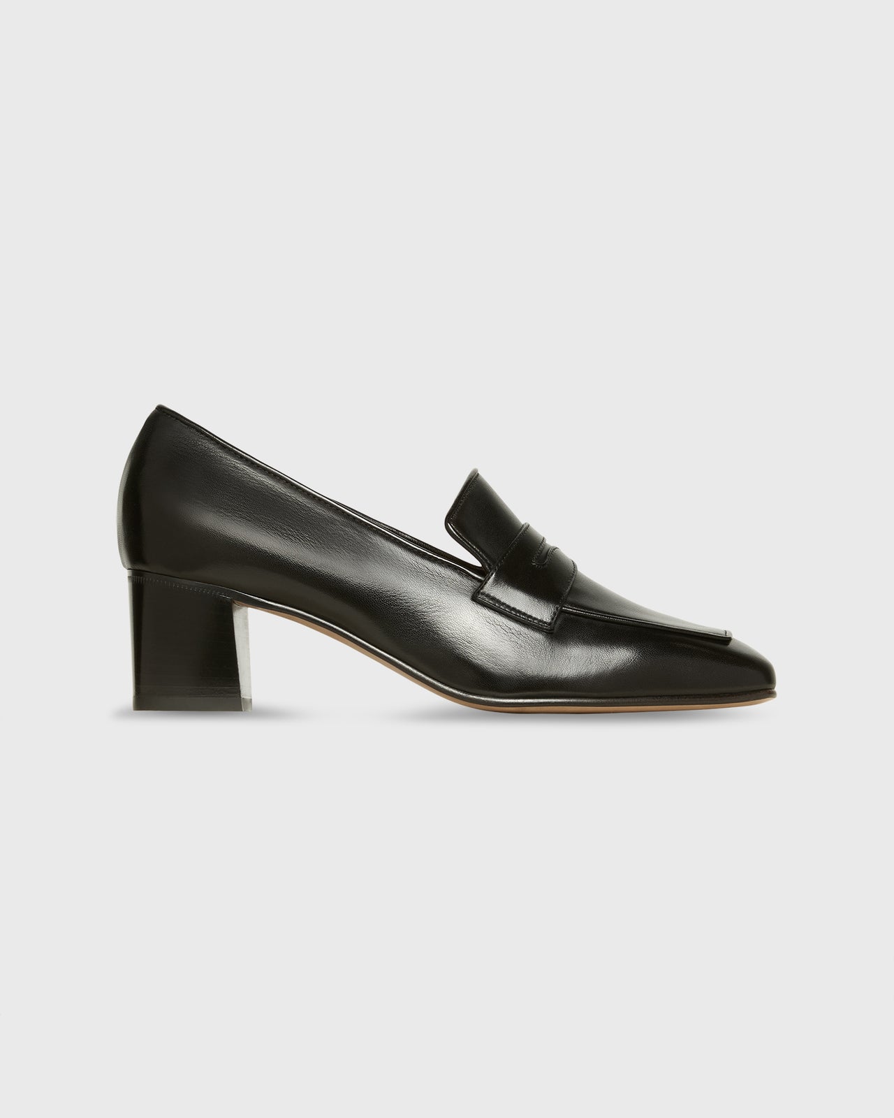 Loafer Heel in Black Leather