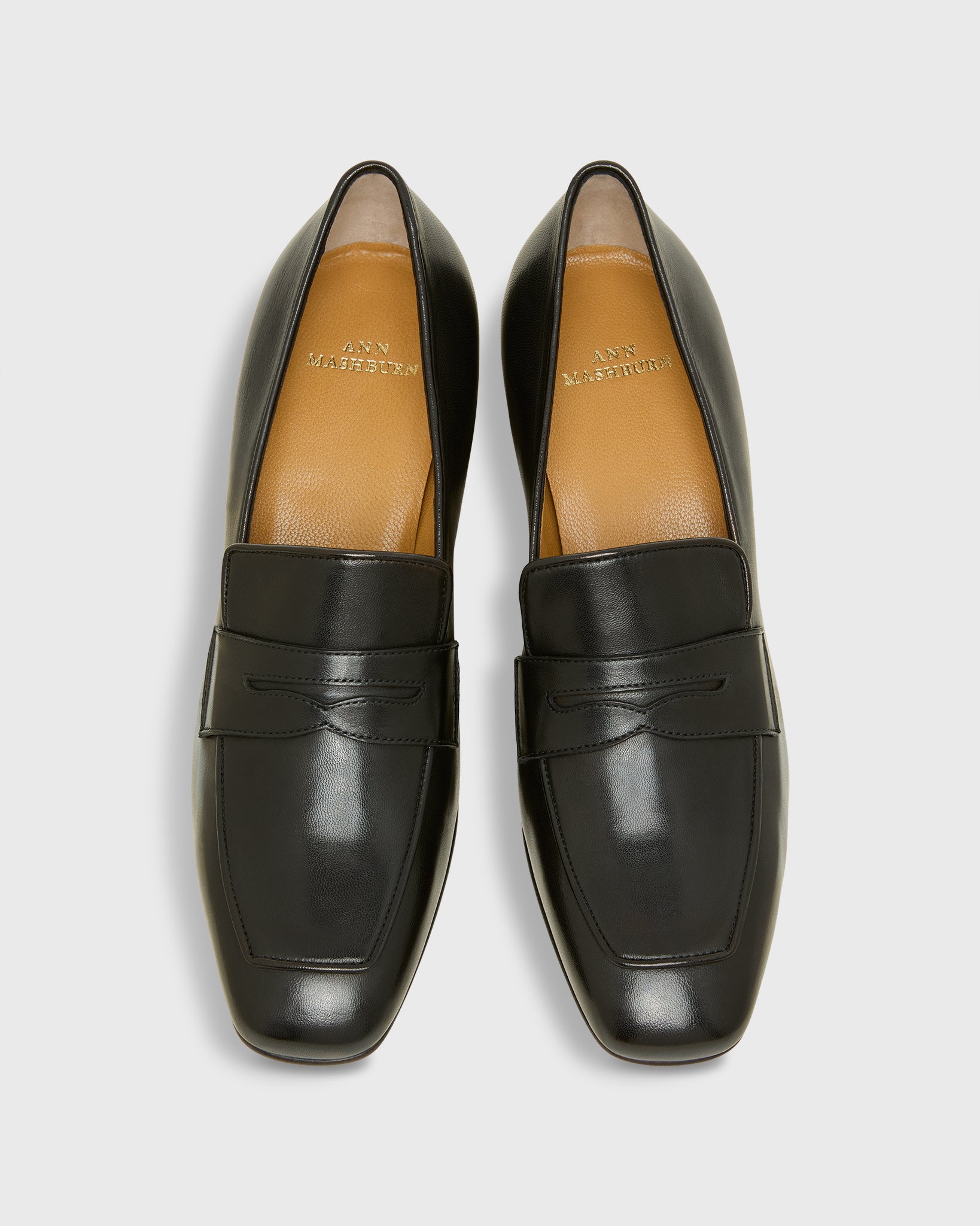 Loafer Heel in Black Leather