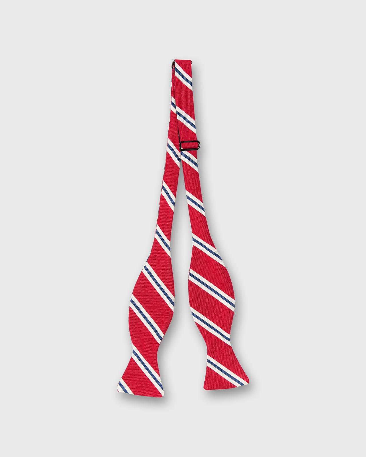 Silk Bow Tie in Red/French Blue Banks Stripe