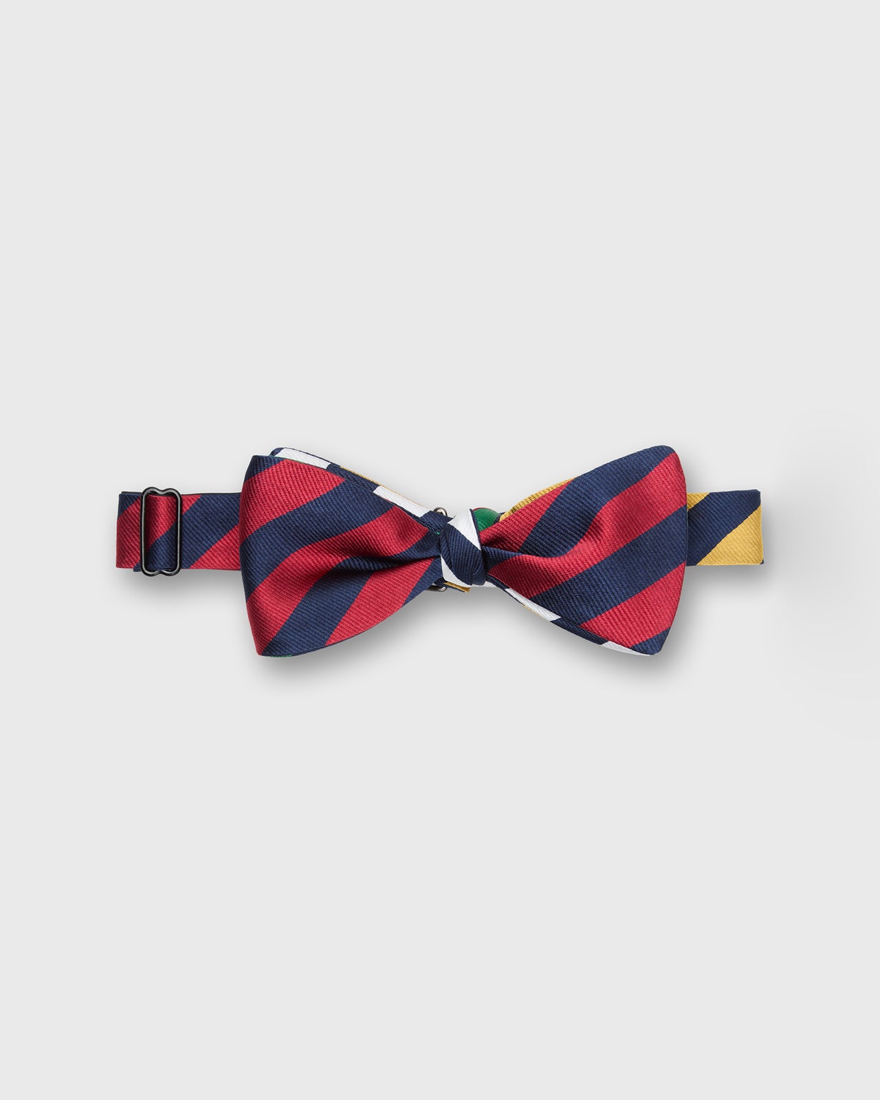 Silk Bow Tie in Navy Quad Stripes