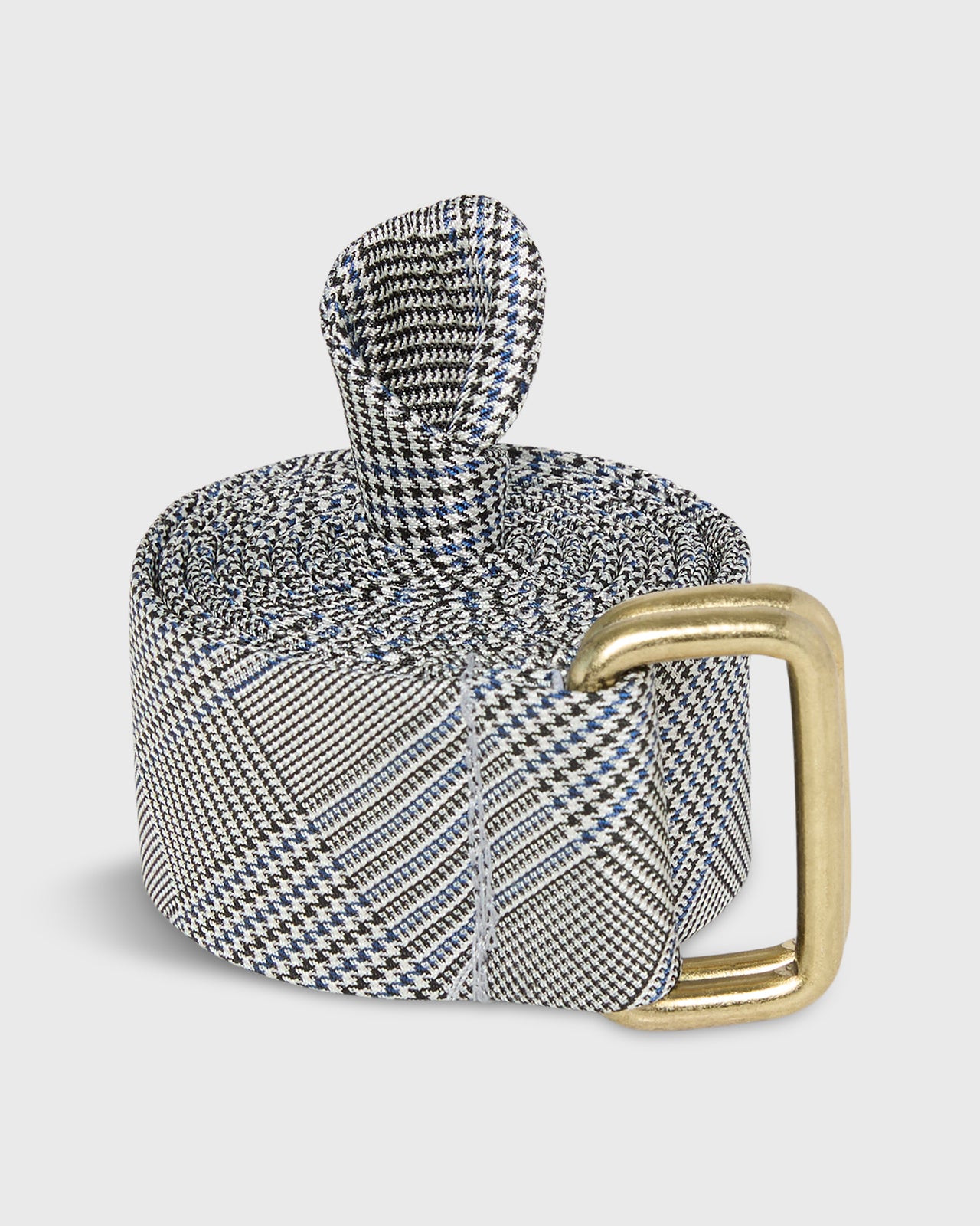 D-Ring Belt in Black/Royal Glen Plaid