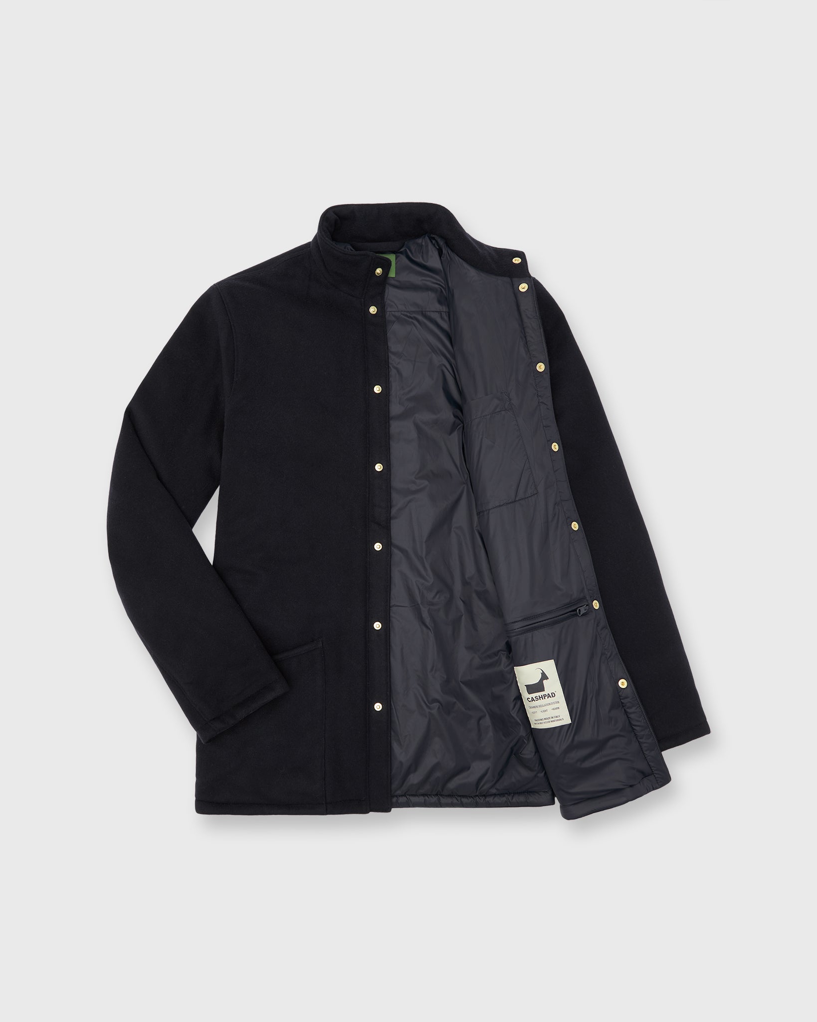 Cashpad Traveler's Estate Jacket in Navy Wool/Cashmere Flannel