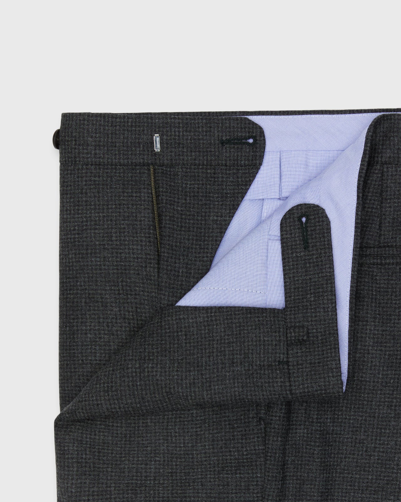 Dress Trouser in Olive Check Flannel