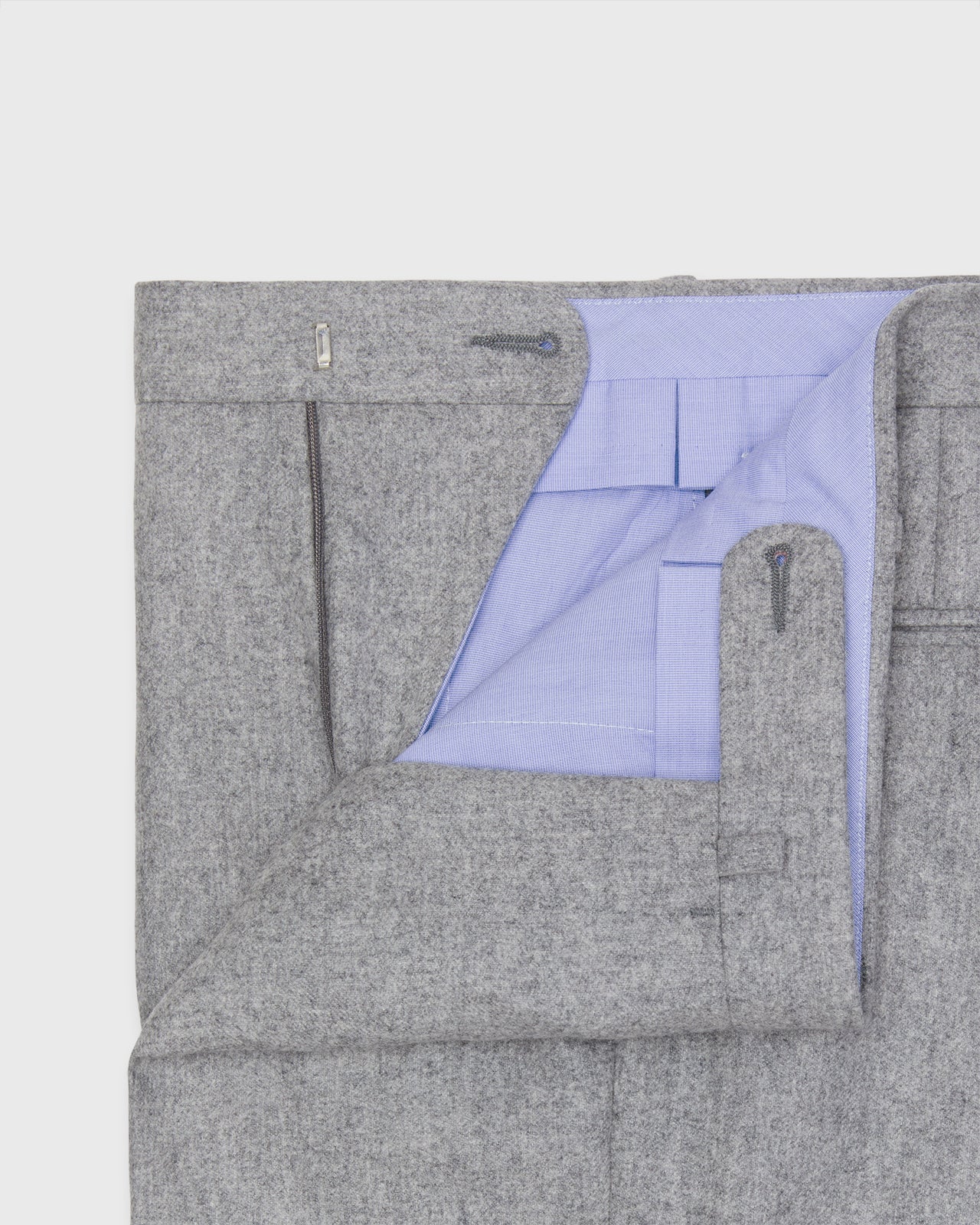 Dress Trouser in Pearl Grey Flannel