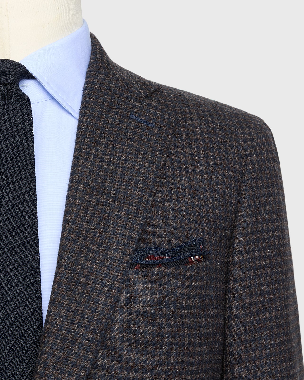 Virgil No. 3 Jacket in Chocolate/Navy Houndstooth Hopsack